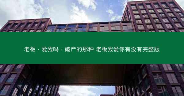 老板，爱我吗，破产的那种-老板我爱你有没有完整版