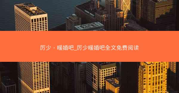 厉少，暖婚吧_厉少暖婚吧全文免费阅读