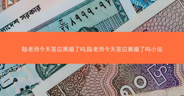陆老师今天答应离婚了吗,陆老师今天答应离婚了吗小说
