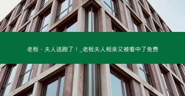 老板，夫人逃跑了！_老板夫人相亲又被看中了免费