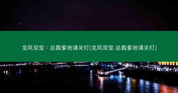 龙凤双宝：总裁爹地请关灯(龙凤双宝-总裁爹地请关灯)