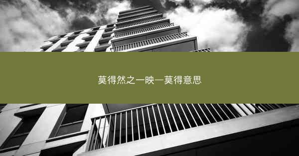 莫得然之一映—莫得意思